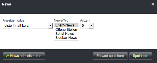 Bildschirmfoto von Seiteninhalte für Benutzerkreise